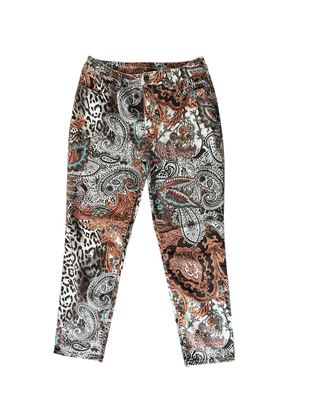 Chico’s Perfect Stretch Girlfriend Slim Ankle Pants | Paisley Print | Size 0.5